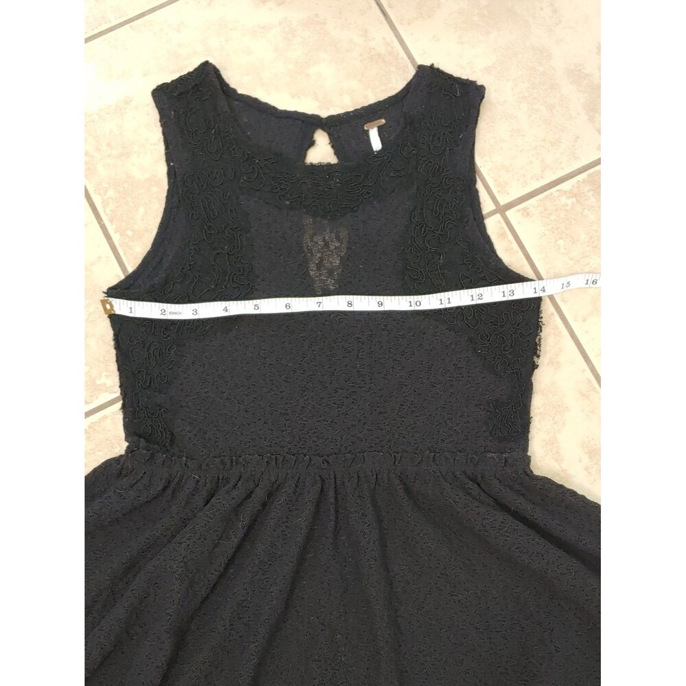 Free People Dress Women's XS Whimsigoth Black Lace Sleeveless A Line Mini - Picture 4 of 5